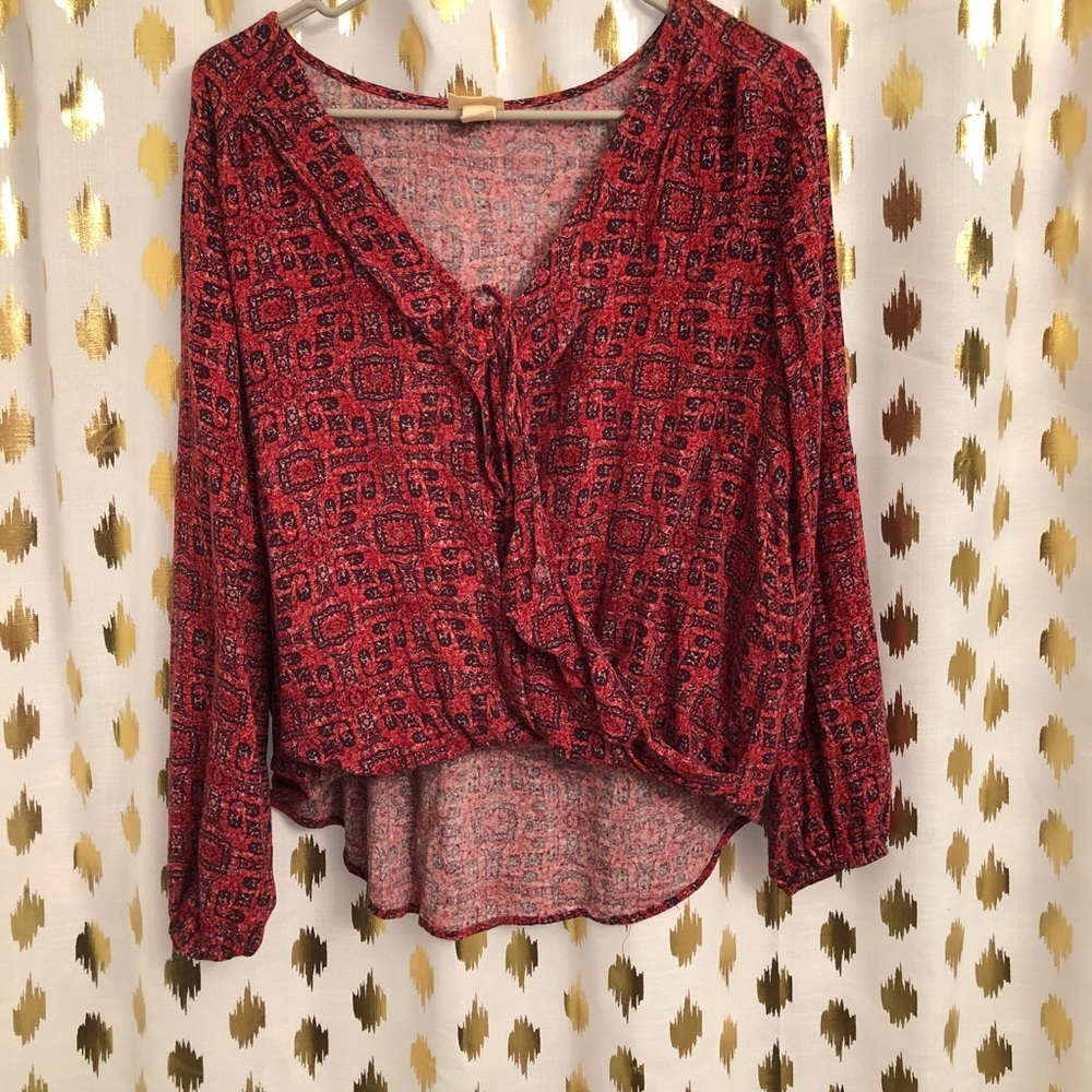 Mossimo Flowy Tie Blouse